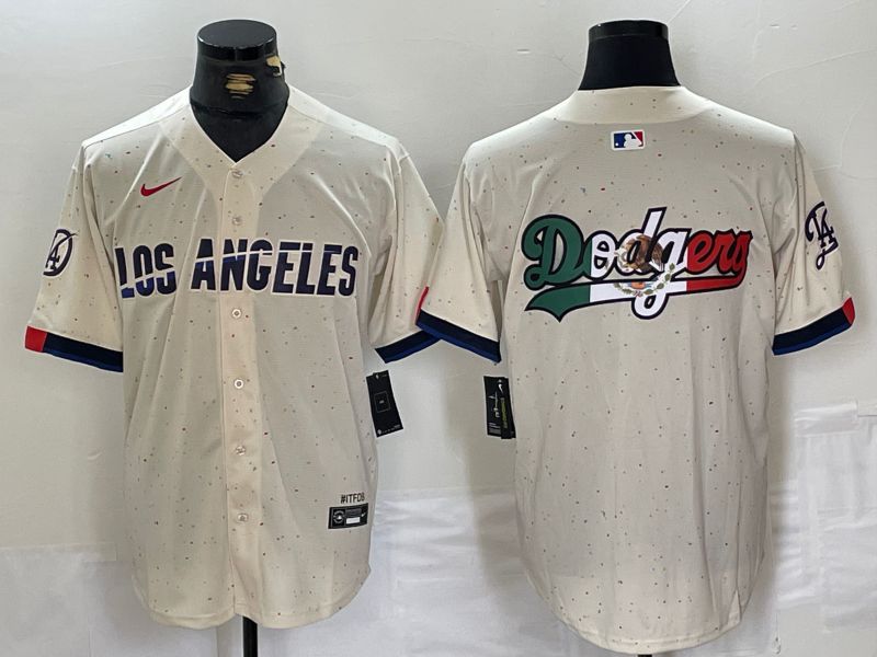 Men Los Angeles Dodgers Blank Cream Fashion Nike Game MLB Jersey style 3->los angeles dodgers->MLB Jersey